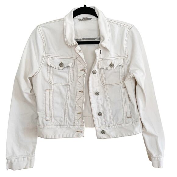 Free People Cream Rumors Denim Jacket Small NWOT - Picture 2 of 8